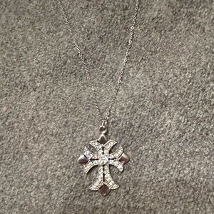 Elegant Silver Cross Pendant Necklace